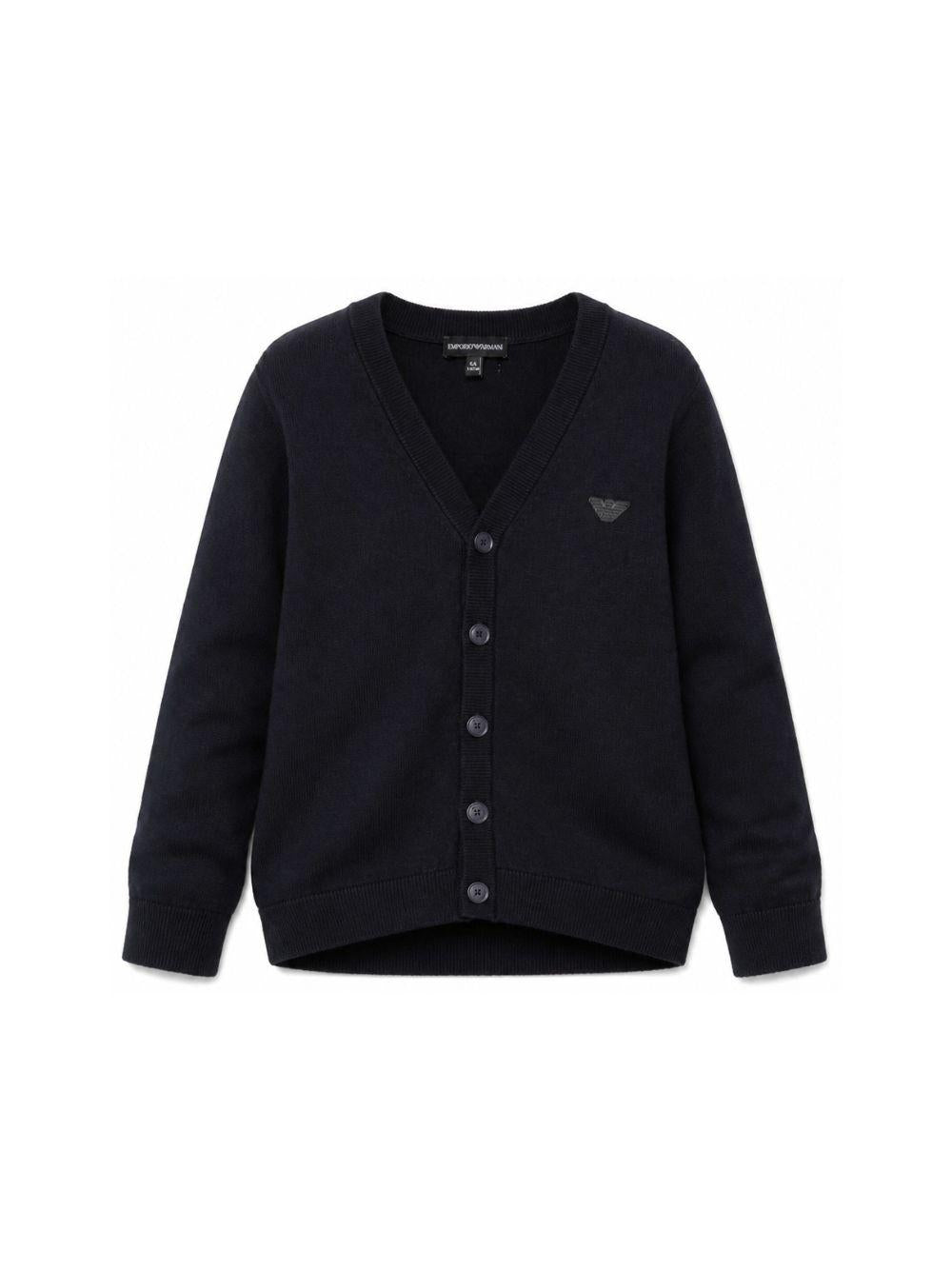 Cardigan per bambino Emporio Armani Kids blu con toppa con logo EB000437 AF28773 UB118 EMPORIO ARMANI KIDS