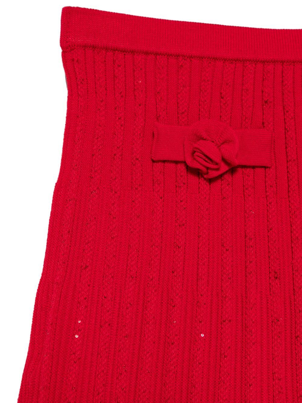 Gonna a coste per bambina Self-Portrait Kids rosso con vita elasticizzata RS25 779SK R RED SELF-PORTRAIT KIDS