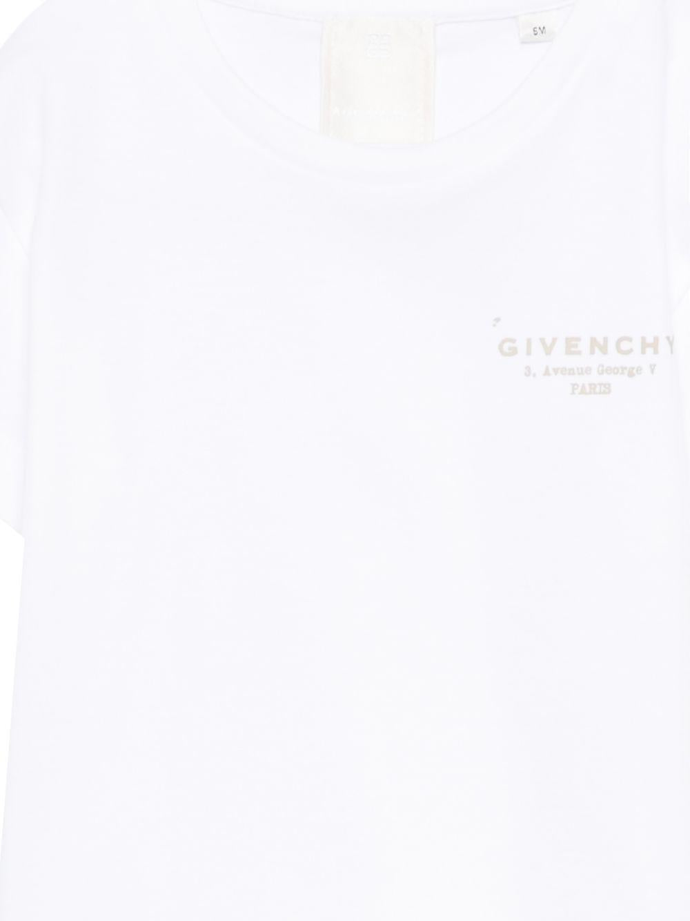 T-shirt per neonati Givenchy Kids bianca con logo sul davanti H31184 10P GIVENCHY KIDS