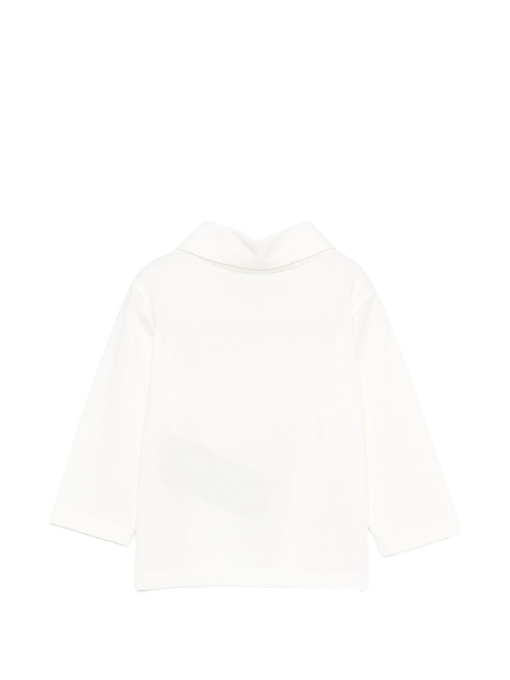 T-shirt per neonata Balmain Kids bianca con colletto stile polo BZ8330 Z3672 102NE BALMAIN KIDS