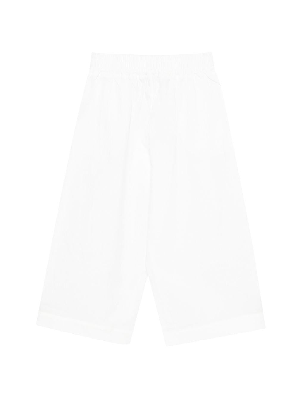 Pantaloni per bambina MSGM Kids bianchi con dettaglio logo S6MSJGPA129 001 MSGM KIDS
