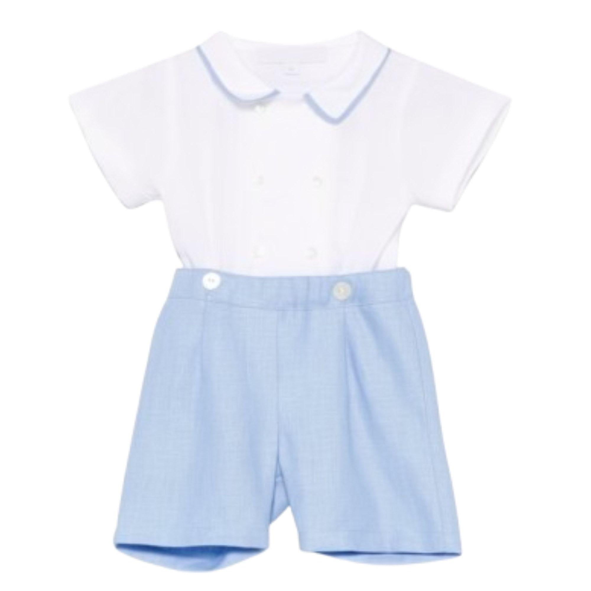 Set t-shirt e shorts per neonato Mariella Ferrari multicolore con colletto alla Peter Pan PLE5 P26 AZZURRO MARIELLA FERRARI KIDS