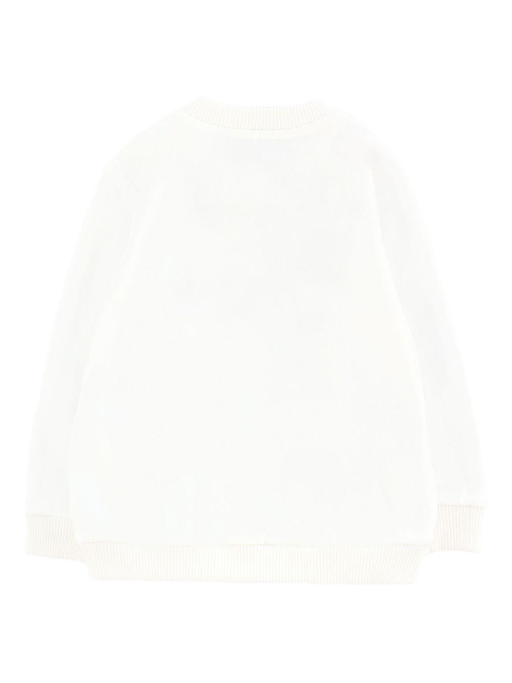 Felpa per neonati Moschino Kids bianco con logo Teddy Bear MNF060LCA40 10063 MOSCHINO KIDS