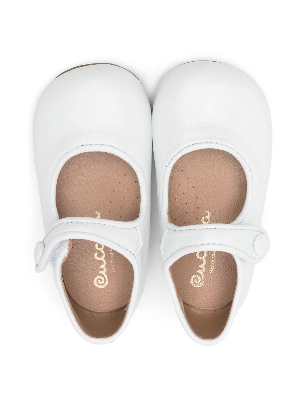 Ballerine per bambina Eli1957 bianco in pelle con cinturino con strappo 12036AL BLANCO ElI