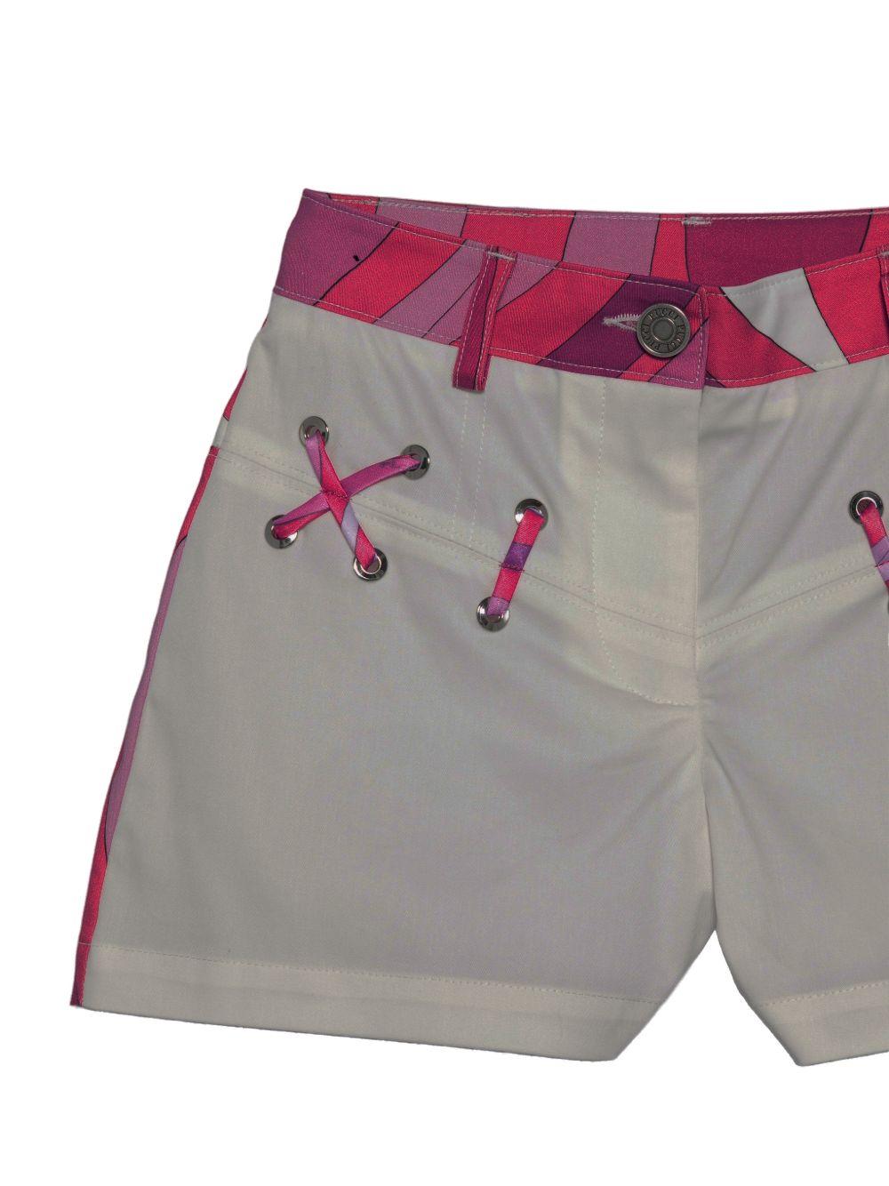 Shorts per bambina Emilio Pucci Junior multicolore con stampa grafica sul retro PY6B19 G0199 100FU EMILIO PUCCI JUNIOR