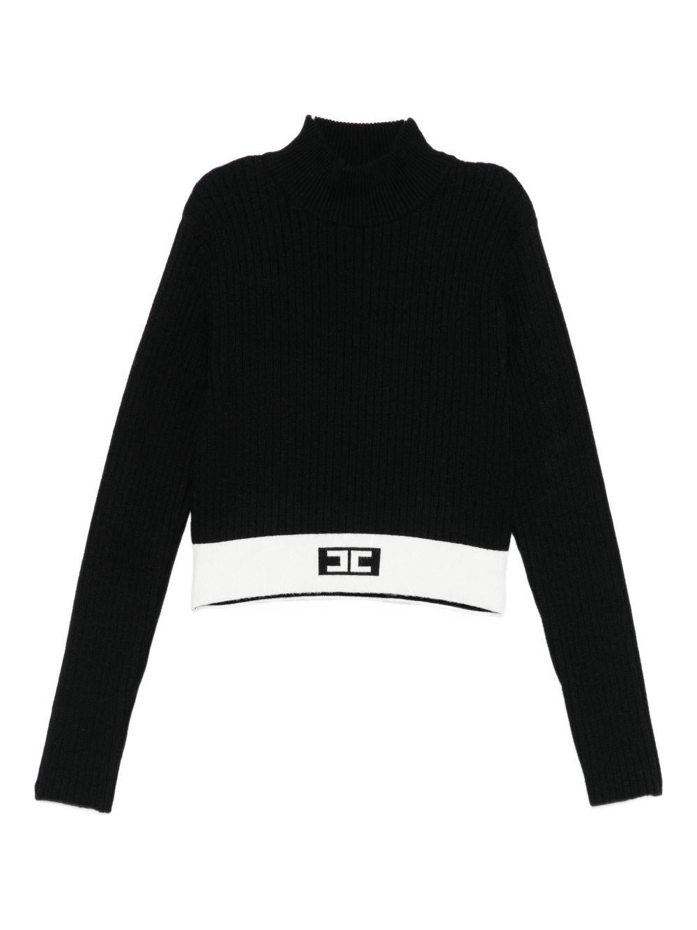 Maglione per bambina Elisabetta Franchi La Mia Bambina nero con banda logo EFMA173CFL040 D748 ElISABETTA FRANCHI