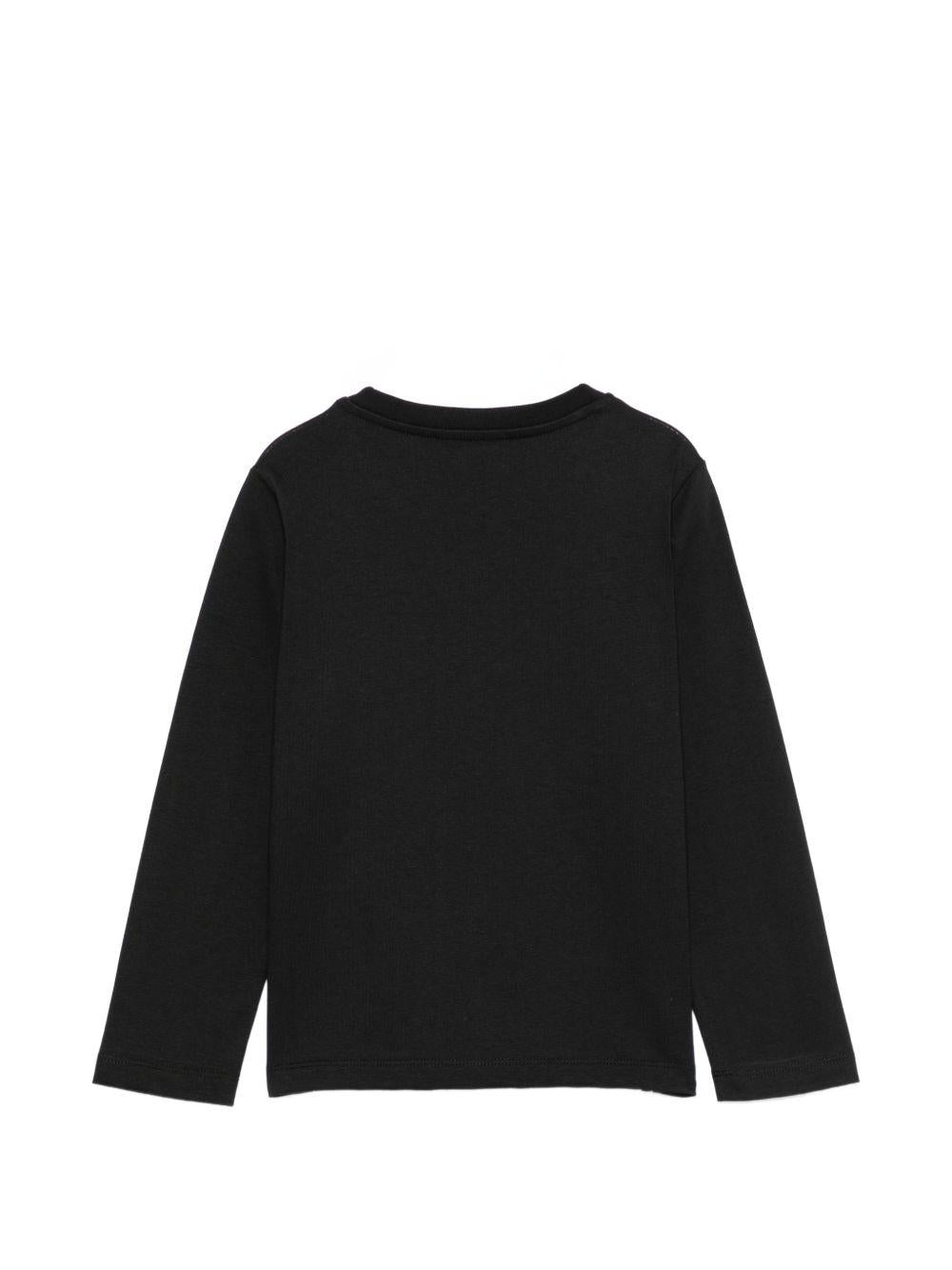 T-shirt per bambino Balmain Kids nera con dettaglio logo sul davanti BZ8I20 Z3672 930BC BALMAIN KIDS