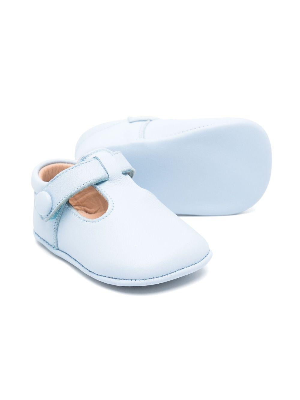 Scarpe primi passi per neonato eli1957 azzurro con soletta in pelle con logo 0369AL CELESTE ElI