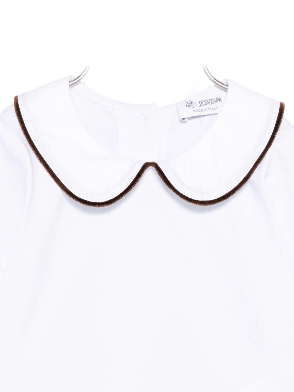 Blusa per neonati Jesurum Baby bianca con colletto alla Peter Pan CITRINO VAR.4105 JESURUM