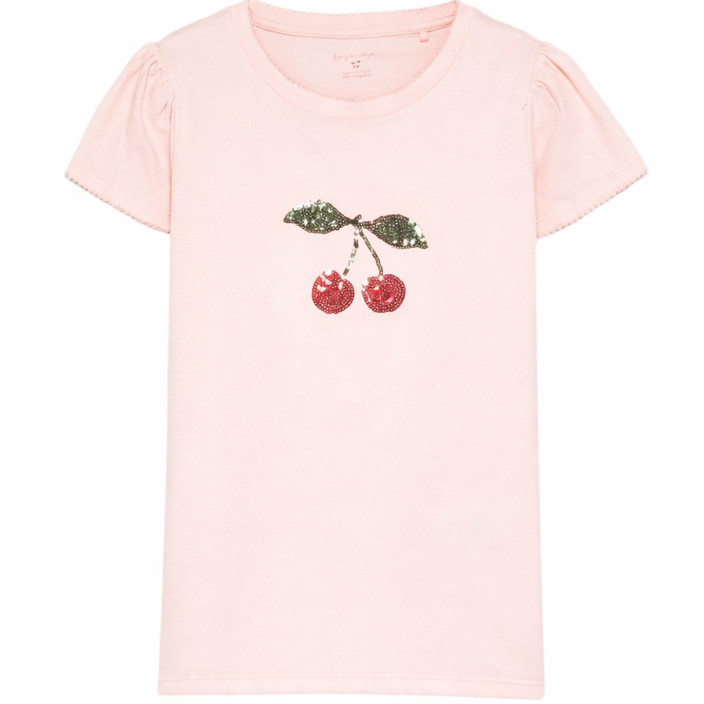 T-shirt per bambina Konges Slojd rosa con applicazione con paillettes KS104804 BLUSH KONGES SLOJD KIDS