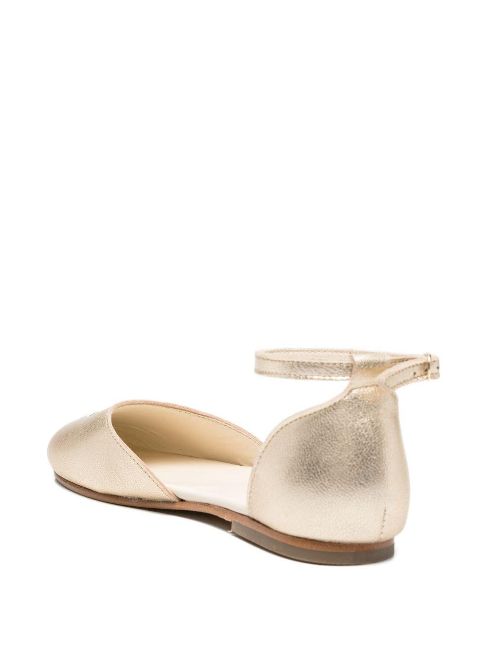 Ballerine per bambina Bonpoint color oro con cinturino alla caviglia S06GSOL00008 032 BONPOINT KIDS
