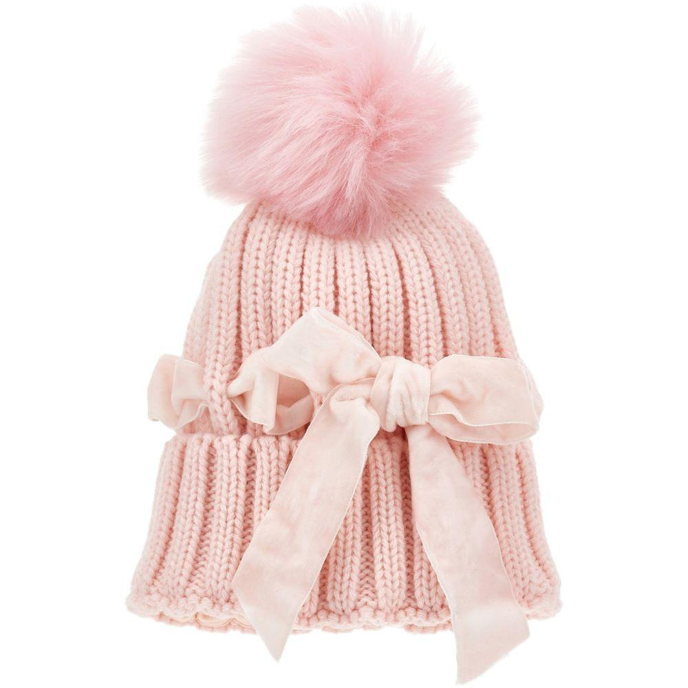 Cappello per bambina Monnalisa Kids rosa con pompom 17H005 8064 0091 MONNALISA KIDS