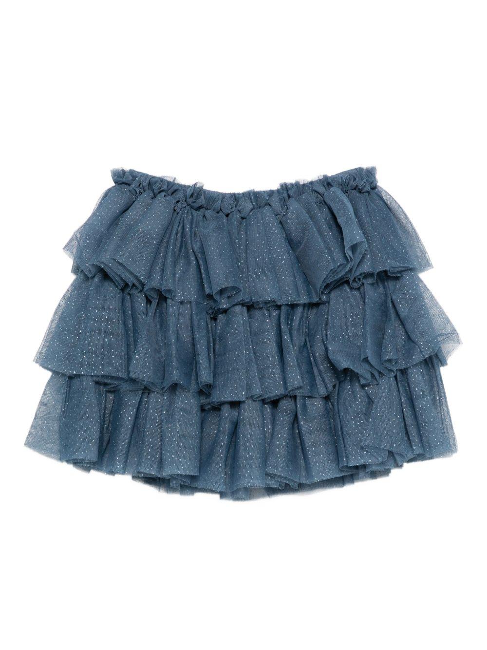 Gonna per bambina Konges Sløjd blu con strati di ruches KS103808 S30026 KONGES SLOJD