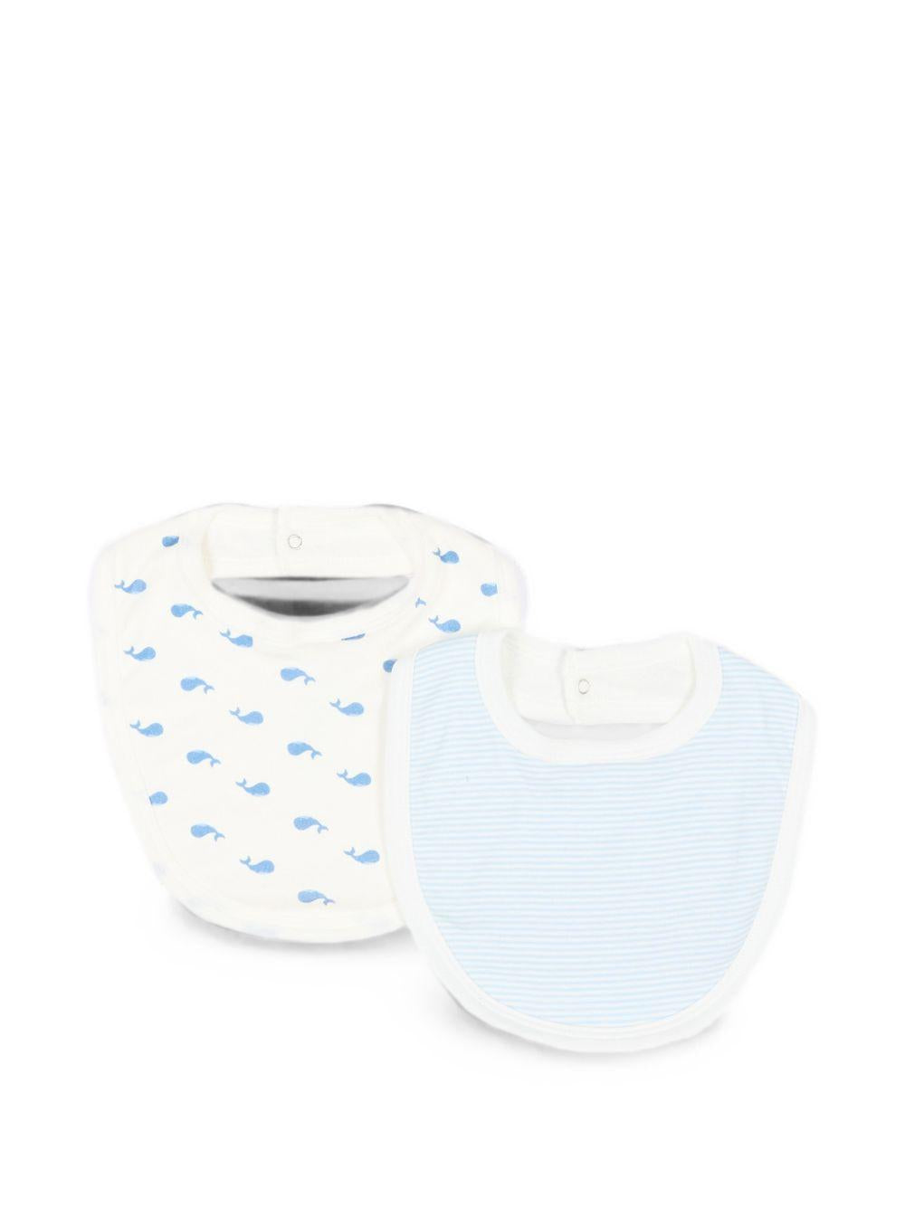 Set di due bavaglini per neonato Petit Bateau multicolore con stampa balene A0GLI 00 PETIT BATEAU KIDS