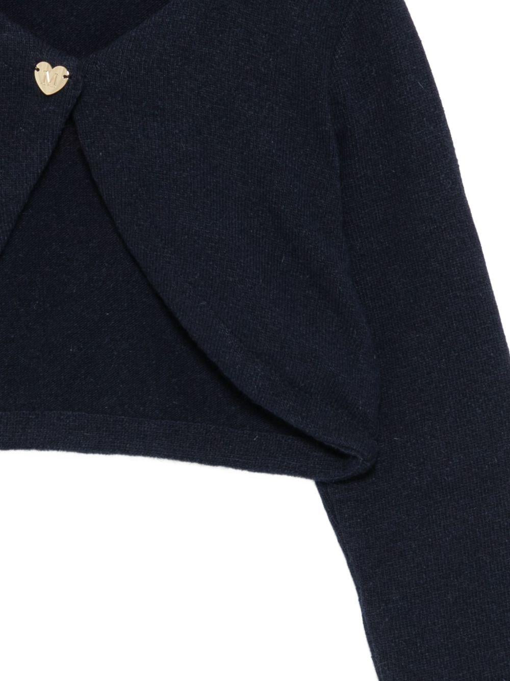 Cardigan per bambina Monnalisa blu con bottoni a forma di cuore 17FCAF 6204 056S MONNALISA