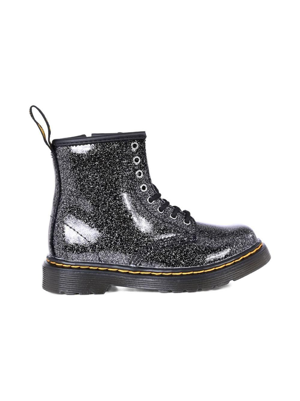 Stivali per bambina Dr. Martens Kids neri con effetto glitter 41435001 1460 Dr martens kids