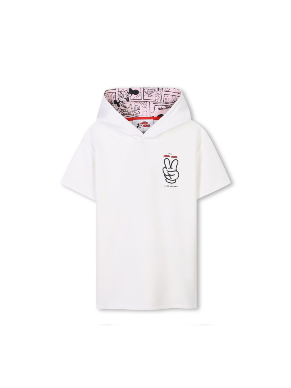 Abito con cappuccio x Disney per bambina Marc Jacobs Kids bianco con orlo dritto W60519 126 THE MARC JACOBS KIDS