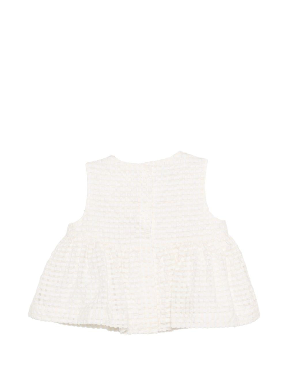 Top per neonata Simonetta bianco con orlo svasato SY5002 U0271 101AV SIMONETTA KIDS