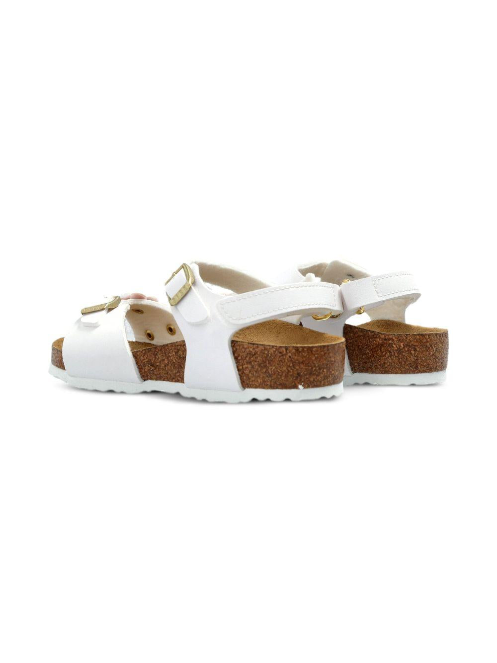 Sandali Rio per bambina Birkenstock Kids bianca con dettaglio applicazione fiore 1029561 WHITE BIRKENSTOCK KIDS