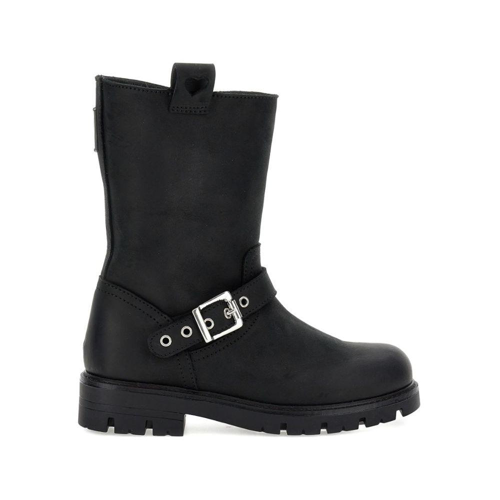 Stivaletto in perlle per bambina Monnalisa Kids nero con fibbia 8CH016 8790 0050 MONNALISA KIDS