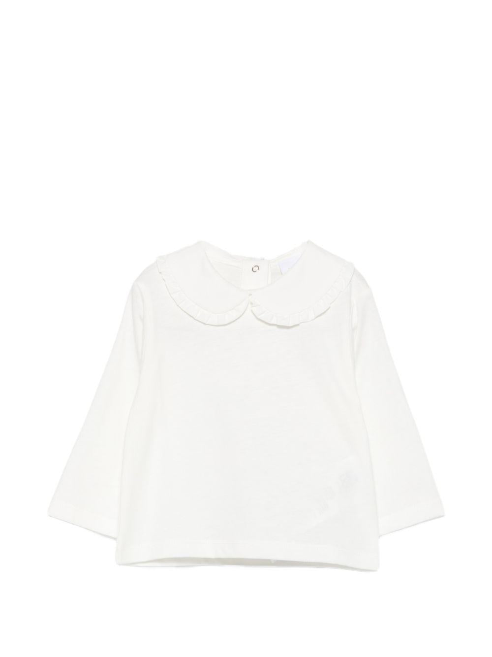 T-shirt per neonata Douuod Kids bianca con colletto alla Peter Pan DZ8010 Z3708 101 DOUUOD KIDS