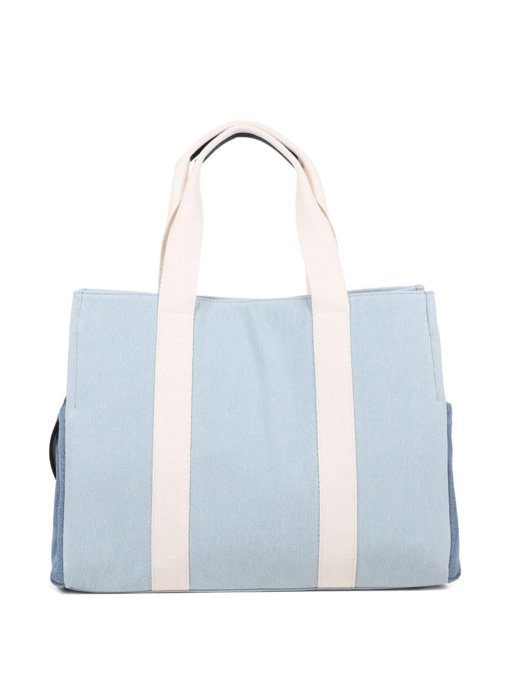 Borsa fasciatoio per neonati Chloé Kids azzurra con logo ricamato C20943 Z10 CHLOE' KIDS