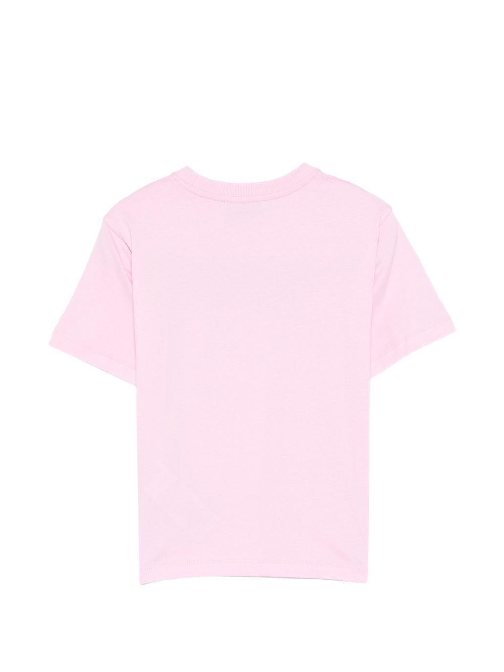 T-shirt per bambina Moschino Kids rosa con stampa logo H6M05GLAA23 51473 MOSCHINO KIDS