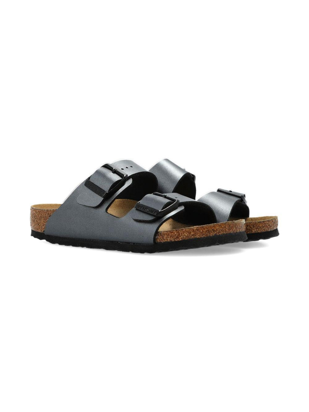 Ciabatte Arizona per bambini Birkenstock Kids grigio con doppia fibbia 1031690 BLACK BIRKENSTOCK KIDS