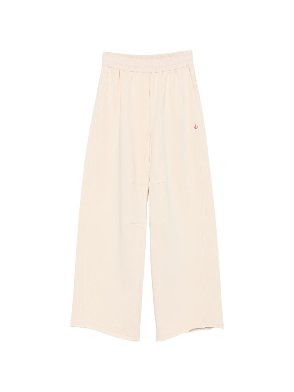Pantaloni per donna Rose x Merci beige con ricamo ancora RP101 CREAM ROSE