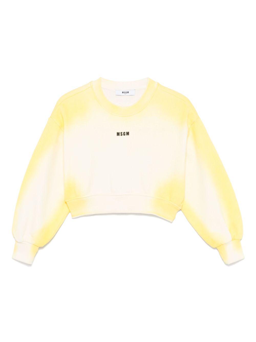 Felpa per bambina MSGM Kids giallo con stampa con logo sul petto S5MSJGSW303 MS009 MSGM KIDS