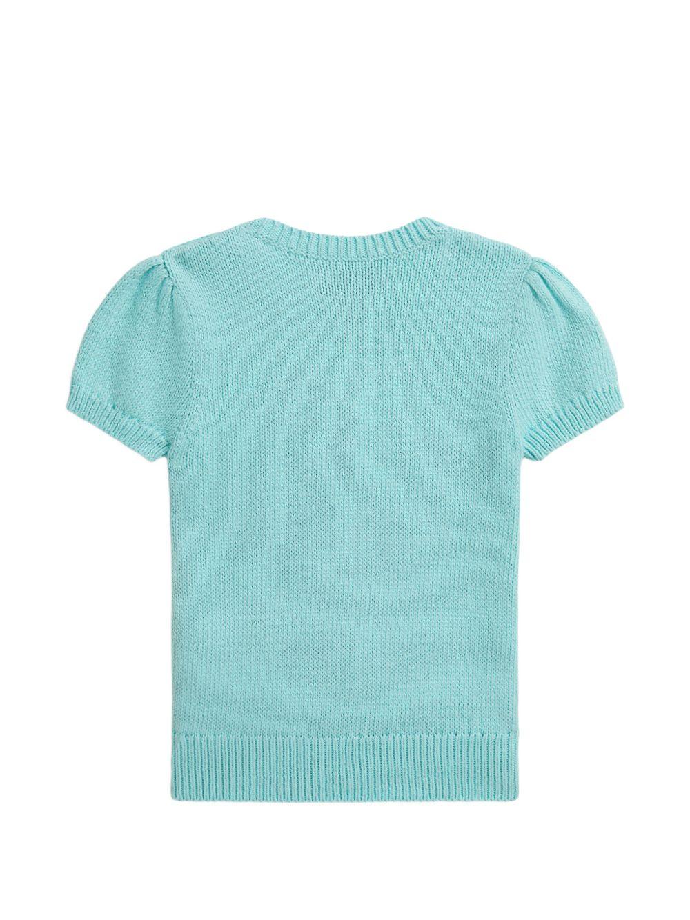 Maglione per bambina Polo Ralph Lauren Kids azzurro con stampa Polo Bear 312A11241 001 Ralph Lauren kids