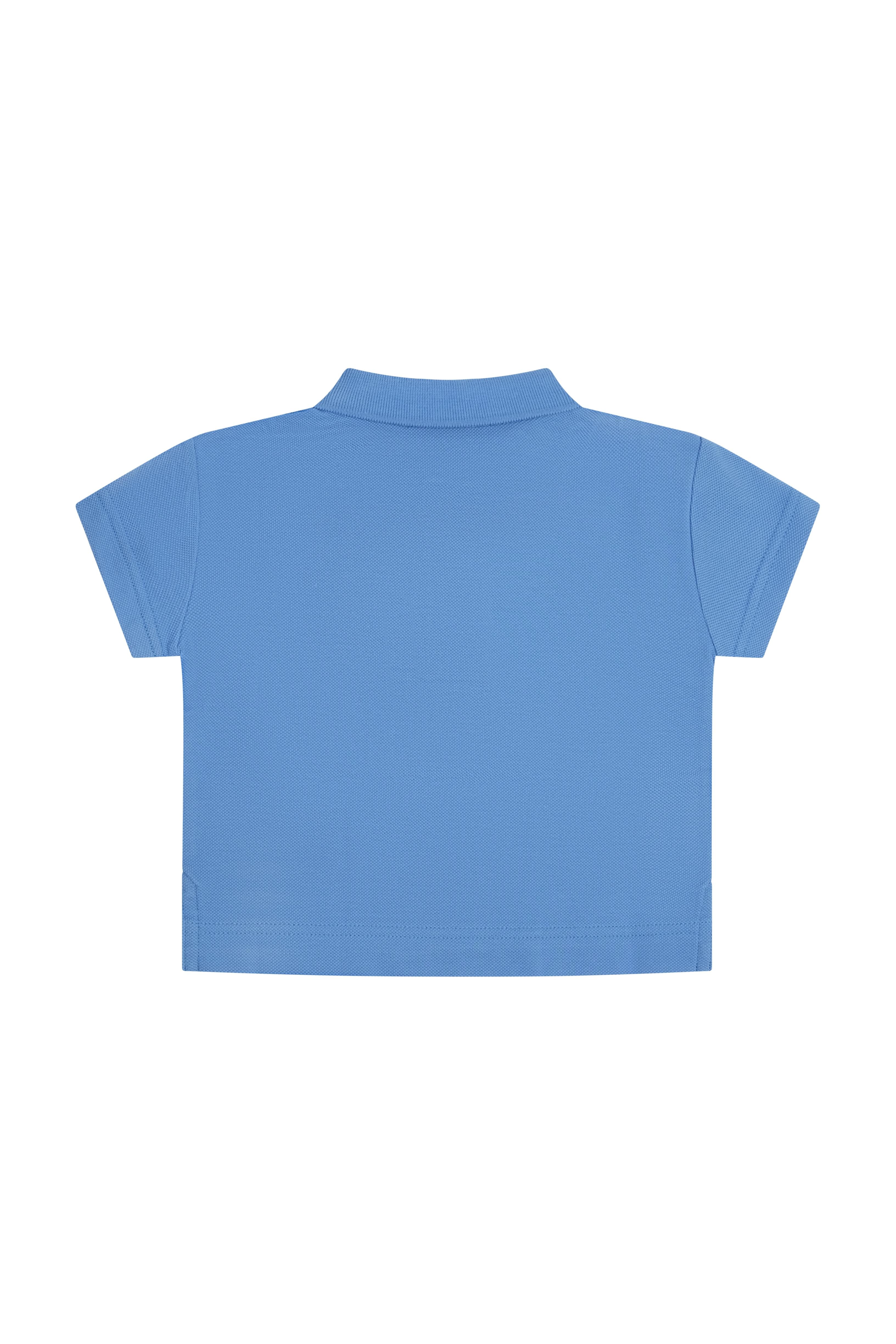 Polo per neonati Burberry Kids blu con logo ricamato 8121359 C4138 BURBERRY KIDS