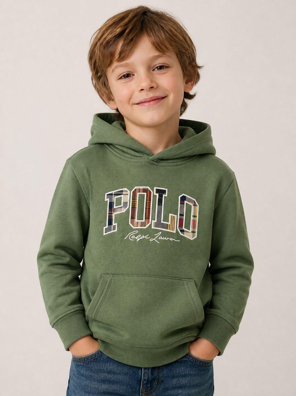Felpa per bambino Polo Ralph Lauren Kids verde con logo applicato 322B18465 002 Ralph Lauren kids