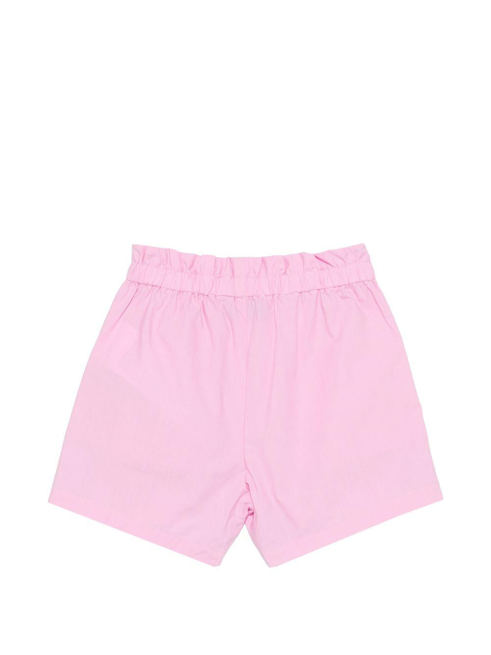 Shorts per neonata Moschino Kids rosa con stampa Teddy Bear sul davanti MDQ00FLLA10 51473 MOSCHINO KIDS