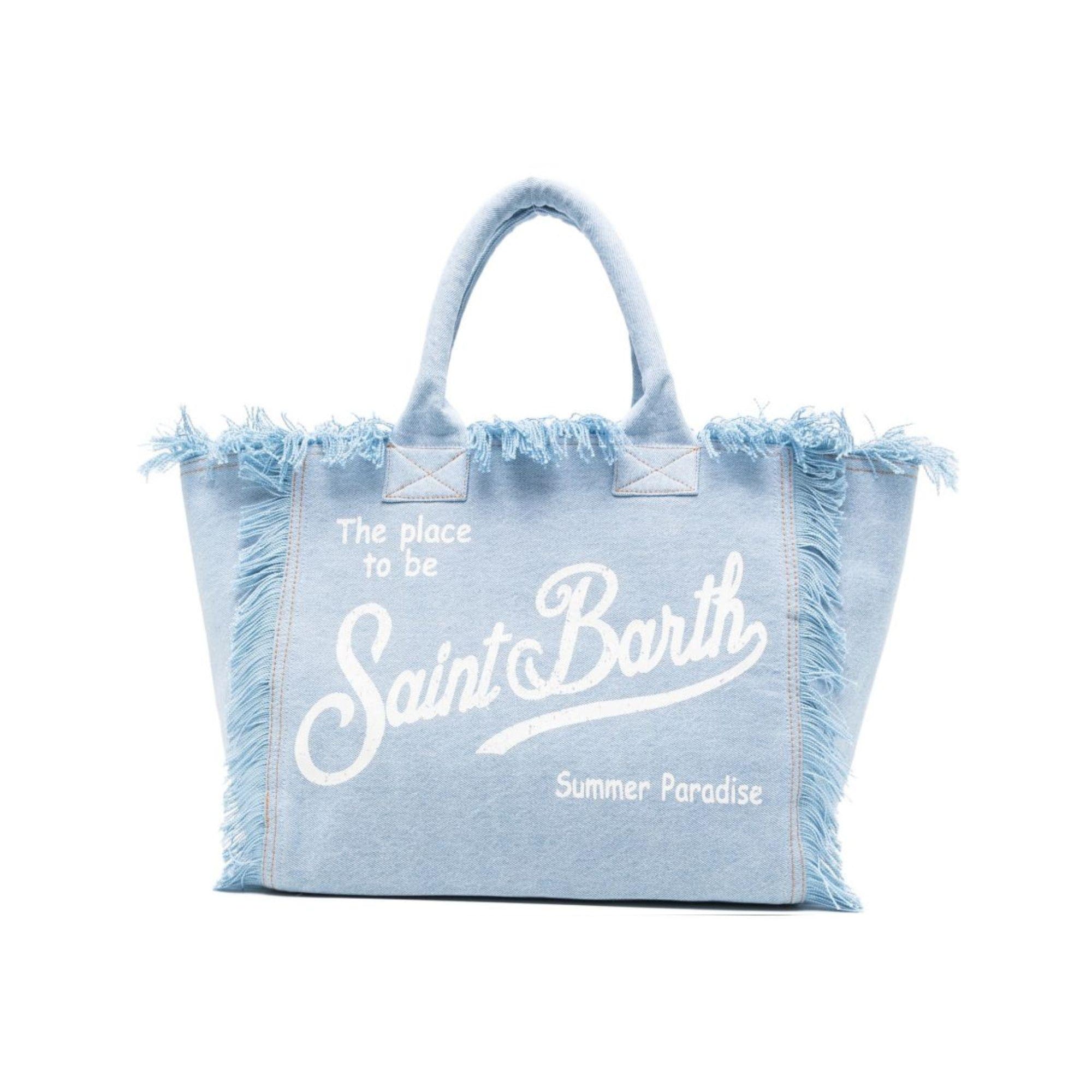 Borsa Vanity MC2 Saint Barth azzurra con logo sul davanti VANI001 00426L MC2 ST. BARTH KIDS