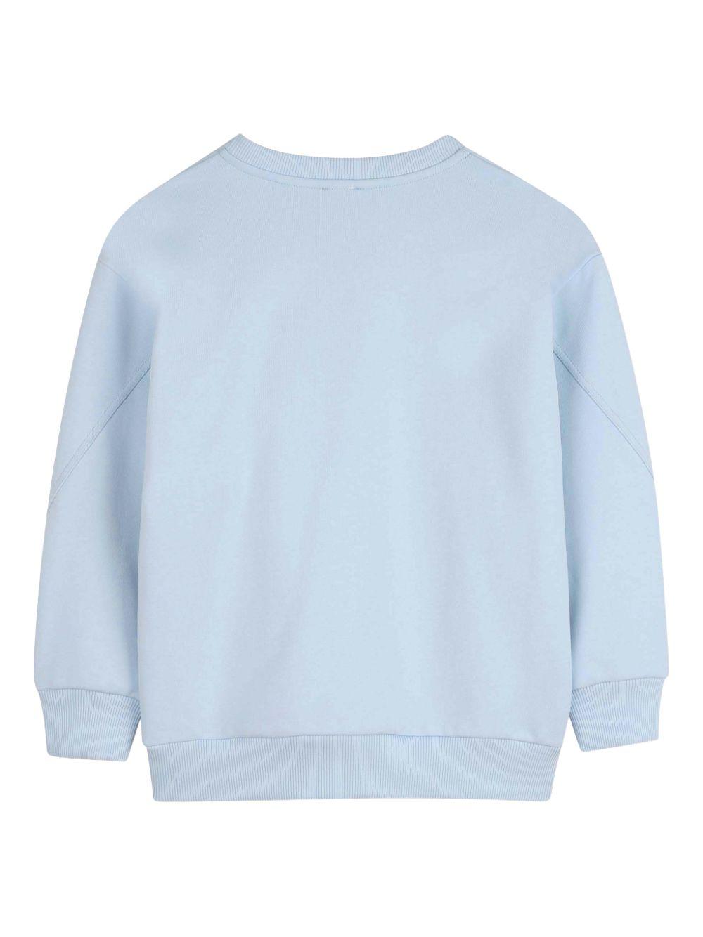 Felpa per bambino Givenchy Kids azzurra con logo sul davanti H31214 77L GIVENCHY KIDS