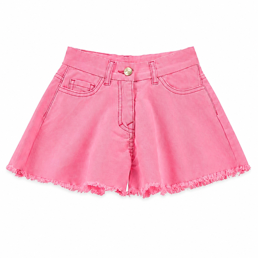 Shorts per bambina Monnalisa Kids x Disney rosa con decorazioni ricamate sul retro 19H420 8043 0093 MONNALISA KIDS