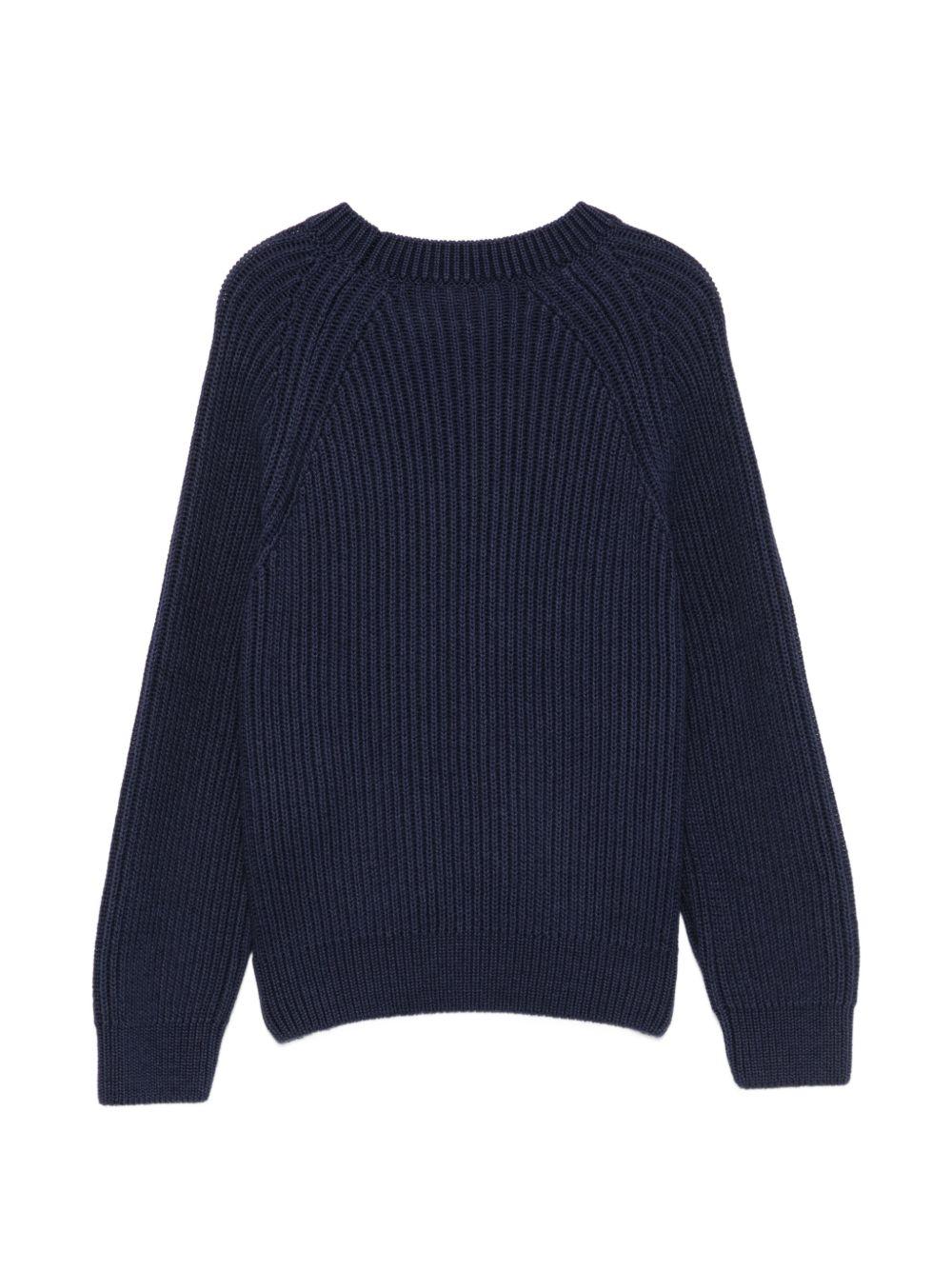 Maglione per bambino Paul & Shark Kids blu con logo applicato WUW008LHE43 42370 PAUL & SHARK KIDS