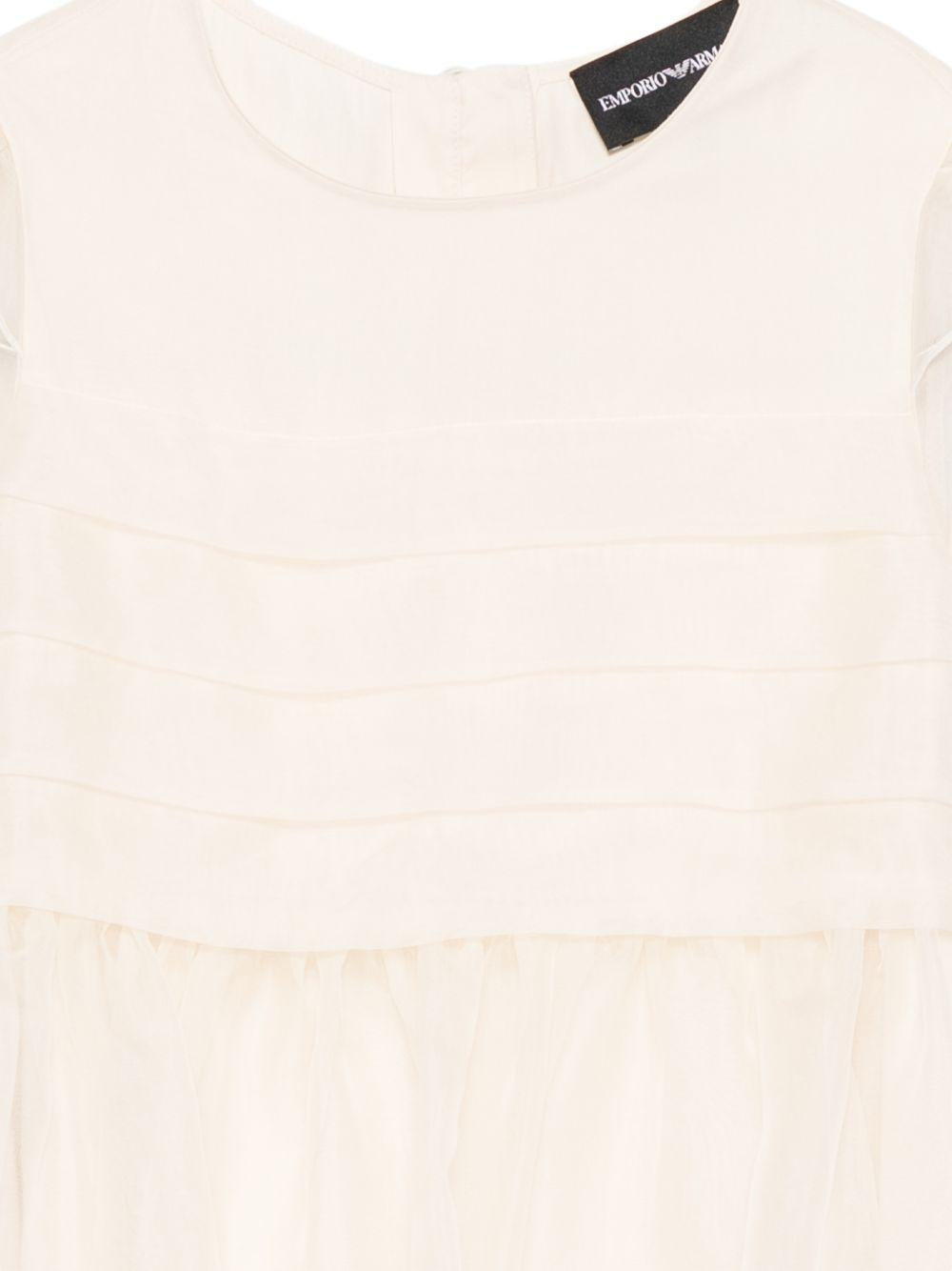 Abito per bambina Emporio Armani Kids bianco con dettagli con ruches EG000814 AF21205 U1124 EMPORIO ARMANI KIDS