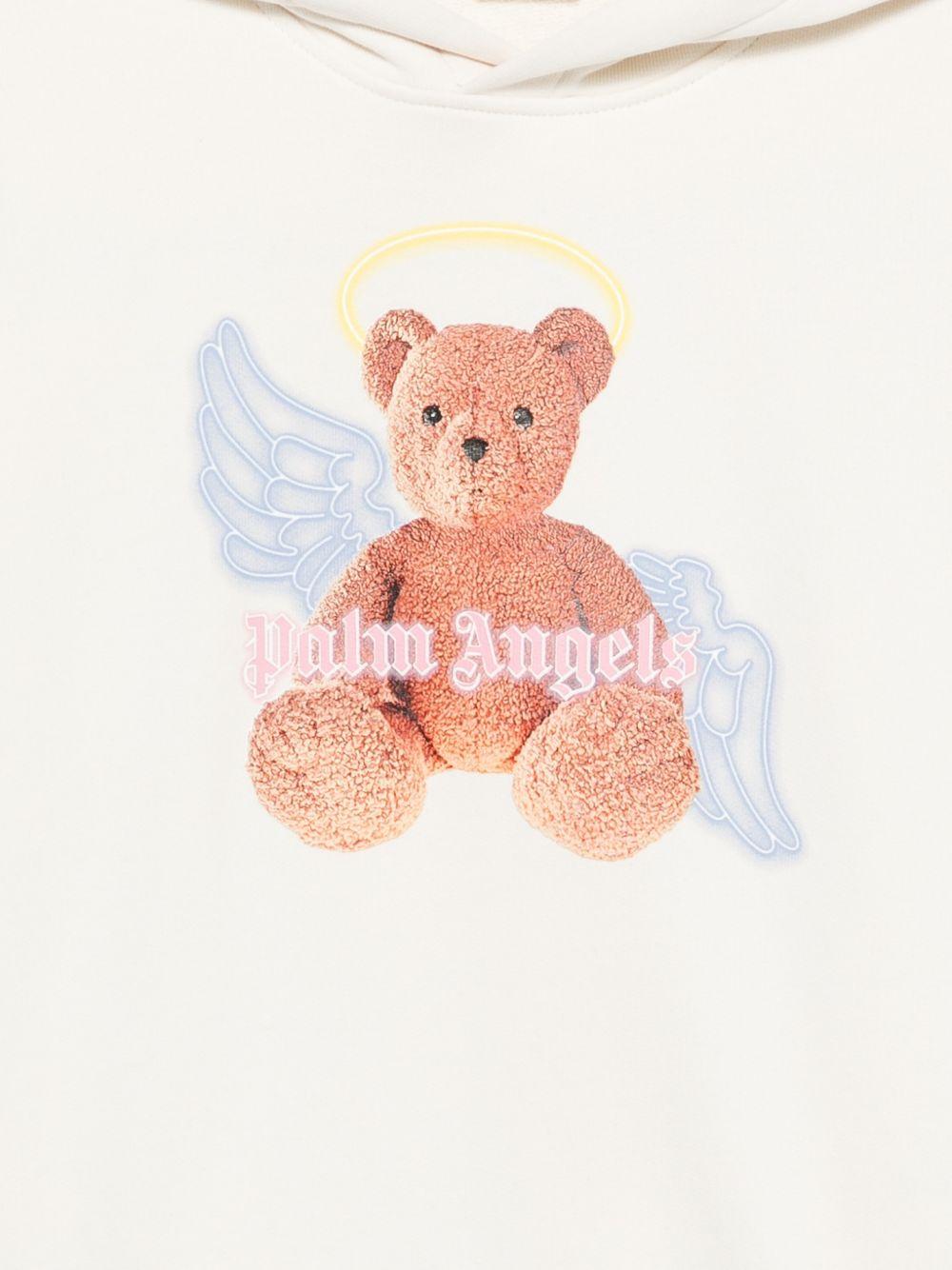 Felpa per bambina Palm Angels Kids bianca con stampa grafica PGBB015S26FLE001 002 PALM ANGELS KIDS