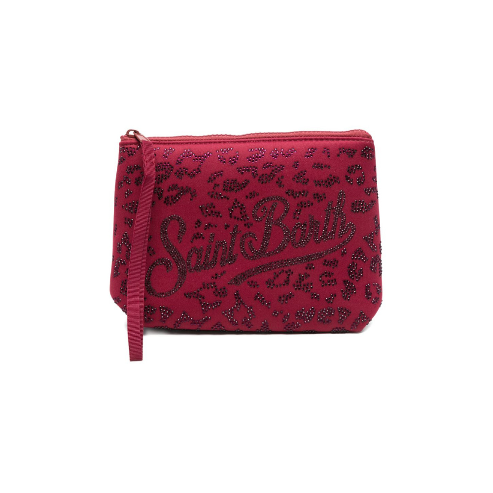 Pochette Aline MC2 Saint Barth bordeaux con decorazione leopardata ALI0032 00269L MC2 ST. BARTH KIDS