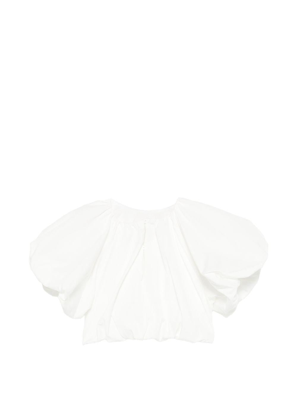 Blusa per bambina Fendi Kids bianca con maniche a sbuffo JFC149 AEXZ F0TU9 FENDI KIDS