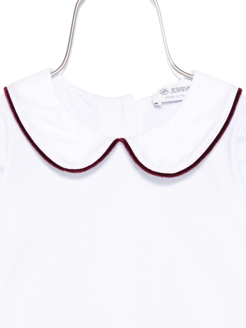 Blusa per neonati Jesurum Baby bianca con colletto con dettaglio rosso CITRINO VAR.4104 JESURUM