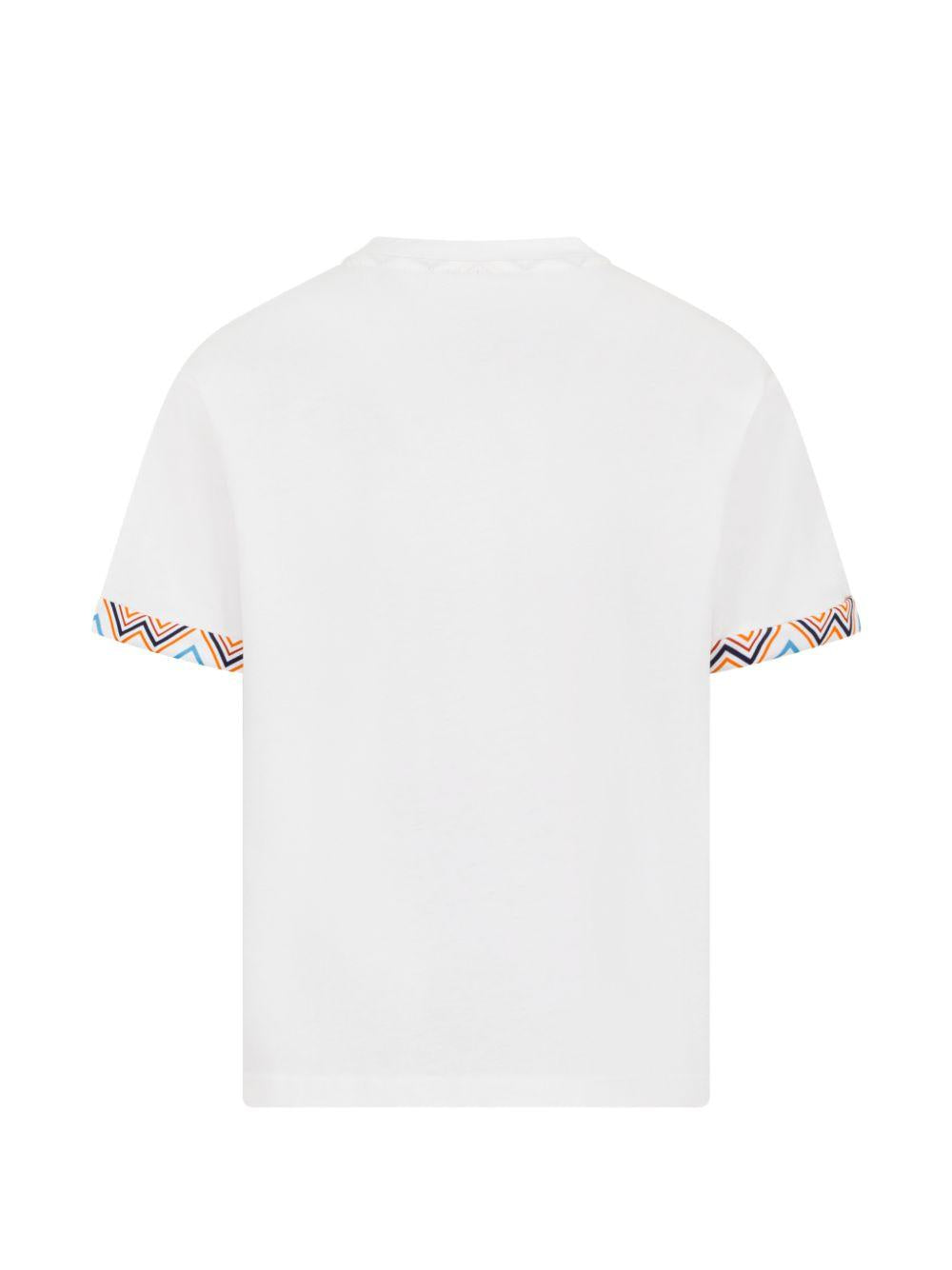 T-shirt per bambino Missoni Kids bianca con dettaglio logo a zigzag MY8P11 Z3672 100MC MISSONI KIDS