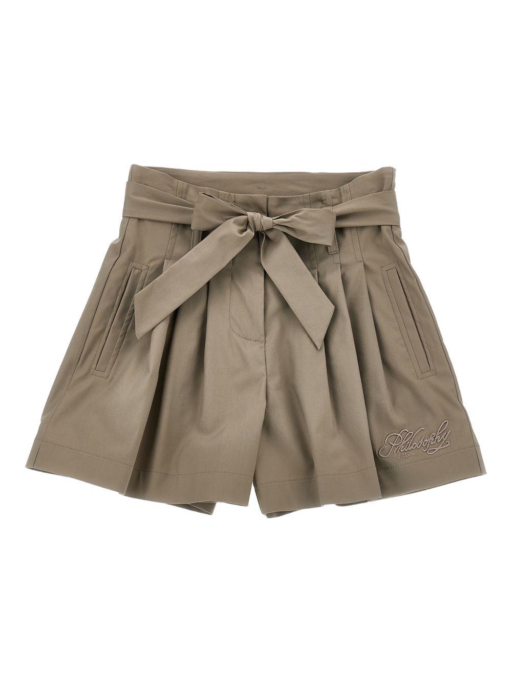 Shorts per bambina Philosophy Di Lorenzo Serafini Kids beige con pieghe I1G404 7301 0007 PHILOSOPHY KIDS
