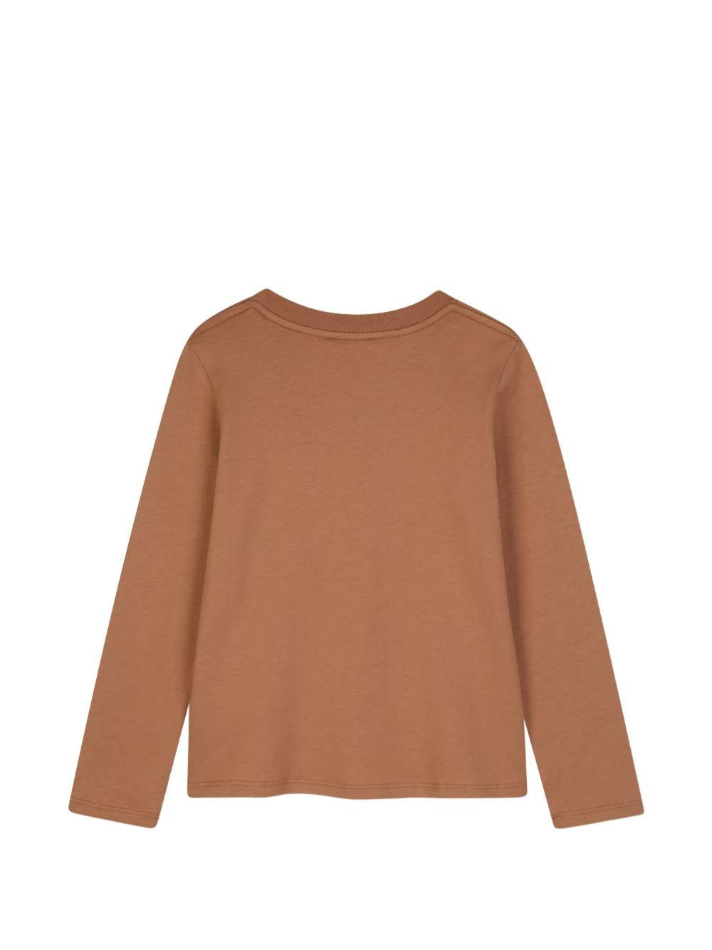T-shirt per bambina Chloè Kids marrone con stampa logo sul davanti C21299 31F CHLOE' KIDS