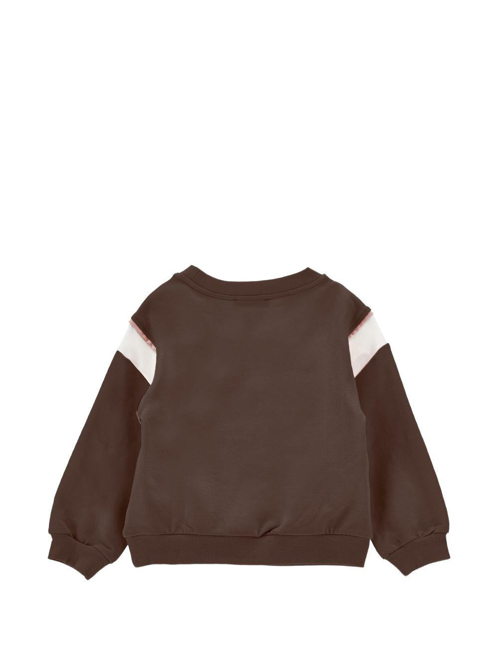 Felpa per bambina Monnalisa Kids x Pixar marrone con stampa e cristalli 19H600NP 8006 0006 MONNALISA KIDS