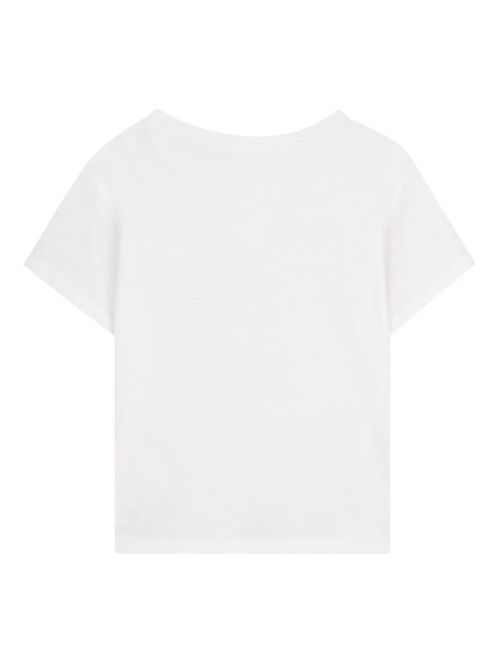 T-shirt per bambina Billieblush bianca con stampa fiori U21934 10P BILLIEBLUSH