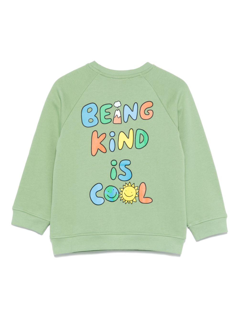 Felpa per bambino Stella McCartney Kids verde con stampa grafica TX4Q00 Z3059 746 STELLA McCARTNEY KIDS