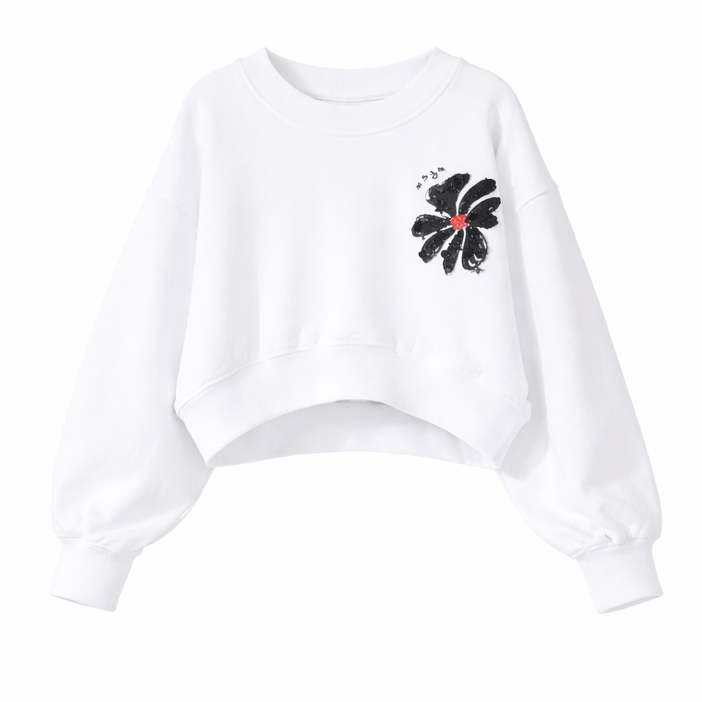 Felpa per bambina MSGM Kids bianca con applicazione logo S6MSJGSW079 001 MSGM KIDS